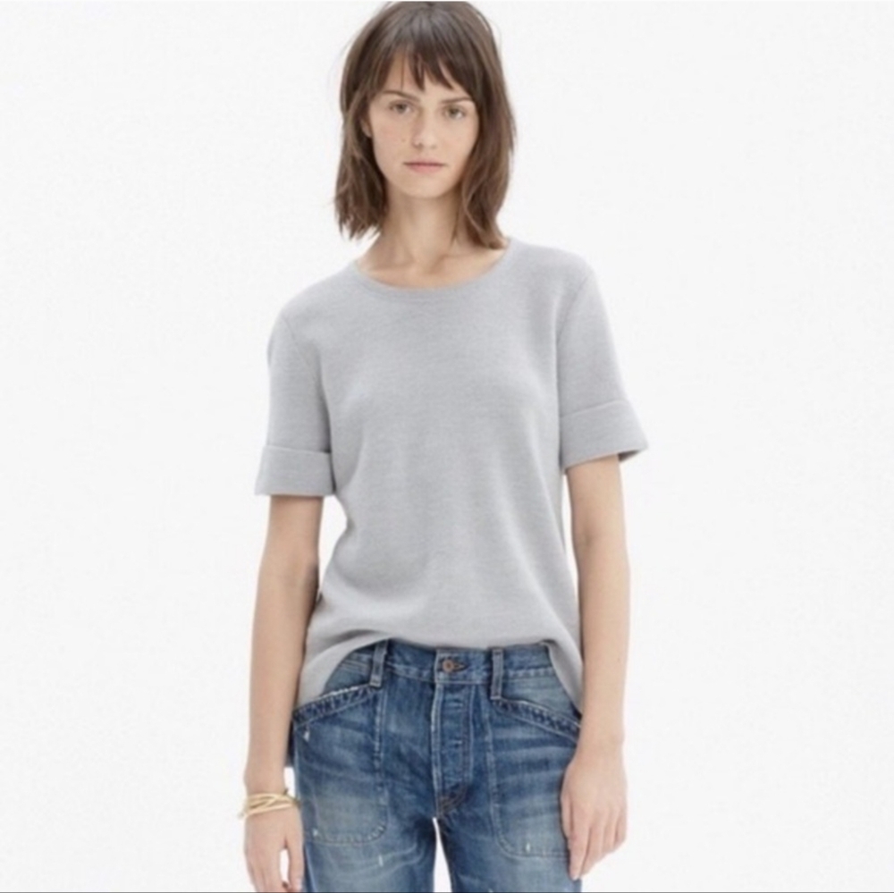Madewell Light Grey Short Sleeve Top Size Medium